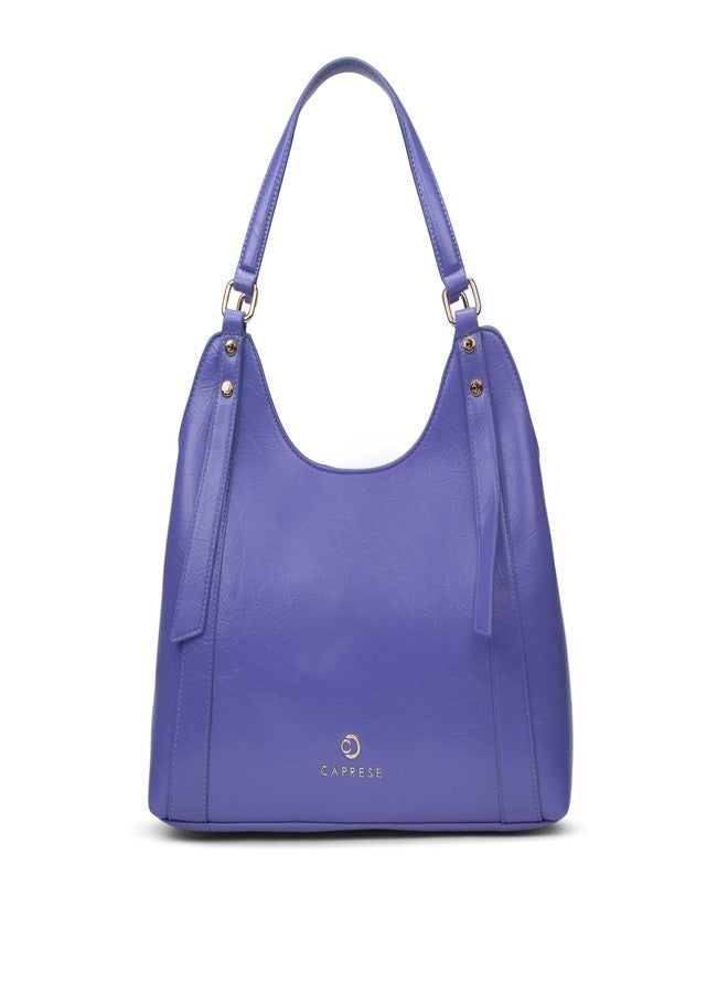 كابريس حقيبة كابريز جنيف متوسطة الحجم للنساء | حقيبة كتف من الجلد الصناعي ذي الملمس المجعد مع حزام قابل للتعديل والفصل | حقيبة يد واسعة للاستخدام اليومي مع إغلاق بسحاب آمن للاستخدام في المكتب (أزرق) - Image 1